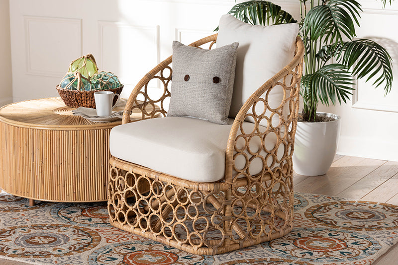 Premala Bohemian Light Honey Rattan Accent Chair