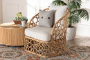 Premala Bohemian Light Honey Rattan Accent Chair Baxton