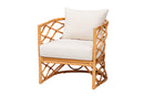 Emine Bohemian Light Honey Rattan Arm Chair Baxton