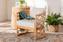 Emine Bohemian Light Honey Rattan Arm Chair Baxton