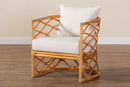 Emine Bohemian Light Honey Rattan Arm Chair Baxton