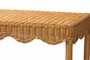 Philip Bohemian Light Honey Scalloped Rattan Console Table Baxton