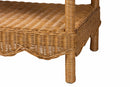 Philip Bohemian Light Honey Scalloped Rattan Console Table Baxton