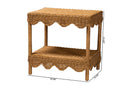 Philip Bohemian Light Honey Scalloped Rattan Side Table Baxton