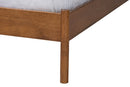 Reverie Light Gray Boucle Fabric and Walnut Brown Wood Queen Size Platform Bed Baxton