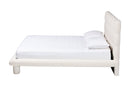 Neilan Modern Luxe Ivory Boucle Fabric Queen Size Bed Baxton
