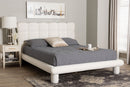 Neilan Modern Luxe Ivory Boucle Fabric Queen Size Bed Baxton
