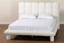 Neilan Modern Luxe Ivory Boucle Fabric Queen Size Bed Baxton