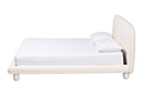 Patwin Modern Luxe Ivory Boucle Fabric Queen Size Bed Baxton