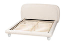 Patwin Modern Luxe Ivory Boucle Fabric Queen Size Bed Baxton