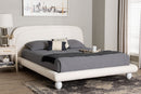 Patwin Modern Luxe Ivory Boucle Fabric Queen Size Bed Baxton