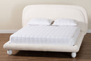 Patwin Modern Luxe Ivory Boucle Fabric Queen Size Bed Baxton