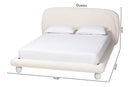 Patwin Modern Luxe Ivory Boucle Fabric Queen Size Bed Baxton