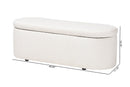 Babette Modern White Teddy-Bear Fabric Storage Bench Baxton