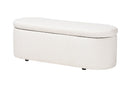 Babette Modern White Teddy-Bear Fabric Storage Bench Baxton