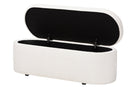 Babette Modern White Teddy-Bear Fabric Storage Bench Baxton