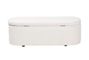 Babette Modern White Teddy-Bear Fabric Storage Bench Baxton