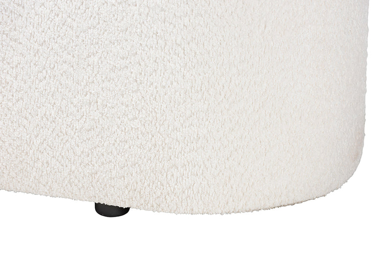 Babette Modern White Teddy-Bear Fabric Storage Bench