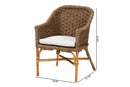 Lisen Bohemian Natural Seagrass and Rattan Arm Chair Baxton