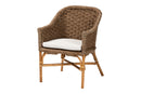 Lisen Bohemian Natural Seagrass and Rattan Arm Chair Baxton