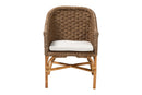 Lisen Bohemian Natural Seagrass and Rattan Arm Chair Baxton