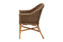 Lisen Bohemian Natural Seagrass and Rattan Arm Chair Baxton