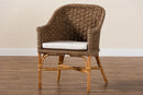 Lisen Bohemian Natural Seagrass and Rattan Arm Chair Baxton