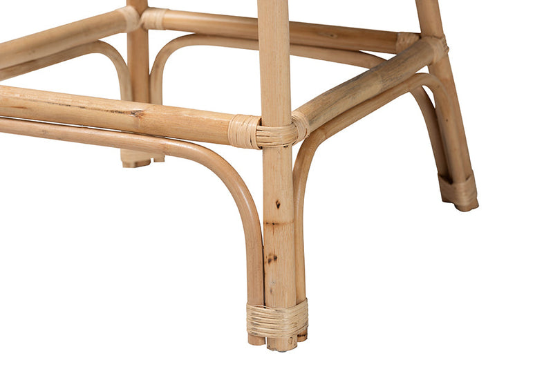 Valerie Bohemian Natural Rattan 2Pc Counter Stool Set Baxton