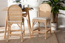 Valerie Bohemian Natural Rattan 2Pc Counter Stool Set Baxton