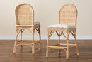 Valerie Bohemian Natural Rattan 2Pc Counter Stool Set Baxton
