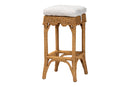 Alessia Bohemian Scallop Honey Rattan Bar Stool Baxton