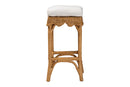 Alessia Bohemian Scallop Honey Rattan Bar Stool Baxton