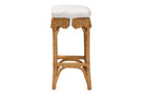 Alessia Bohemian Scallop Honey Rattan Bar Stool Baxton