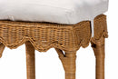Alessia Bohemian Scallop Honey Rattan Bar Stool Baxton