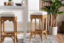 Alessia Bohemian Scallop Honey Rattan Bar Stool Baxton