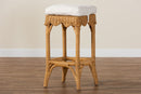 Alessia Bohemian Scallop Honey Rattan Bar Stool Baxton