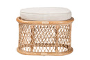 Aras Bohemian Natural Rattan Ottoman Footstool Baxton