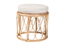 Collice Bohemian Natural Rattan Ottoman Footstool Baxton