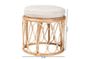 Collice Bohemian Natural Rattan Ottoman Footstool Baxton
