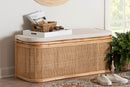 Bajo Bohemian Natural Rattan Storage Bench Baxton
