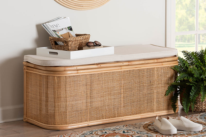 Bajo Bohemian Natural Rattan Storage Bench