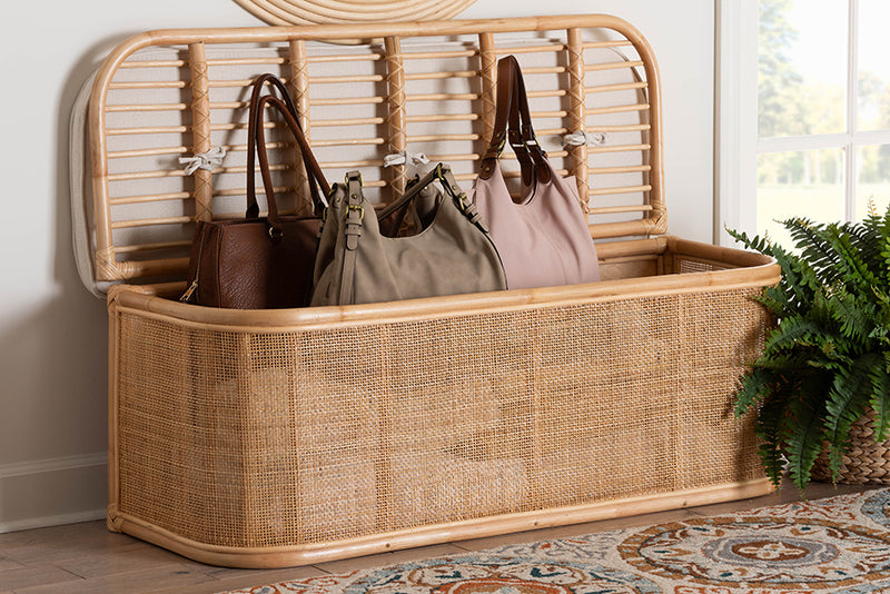 Bajo Bohemian Natural Rattan Storage Bench