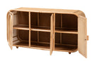 Darla Bohemian Natural Rattan 3-Door Storage Cabinet Baxton