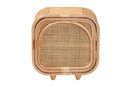 Cielo Bohemian Natural Rattan and Mahogany Wood Nightstand Baxton
