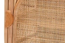 Cielo Bohemian Natural Rattan and Mahogany Wood Nightstand Baxton
