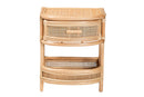 Serafino Bohemian Natural Rattan 1-Drawer Nightstand Baxton