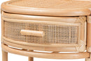 Serafino Bohemian Natural Rattan 1-Drawer Nightstand Baxton