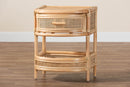 Serafino Bohemian Natural Rattan 1-Drawer Nightstand Baxton