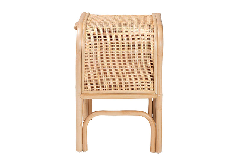 Marlette Bohemian Natural Rattan 1-Drawer Nightstand Baxton