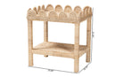 Madeline Bohemian Scallop Natural Rattan and Mahogany Side Table Baxton